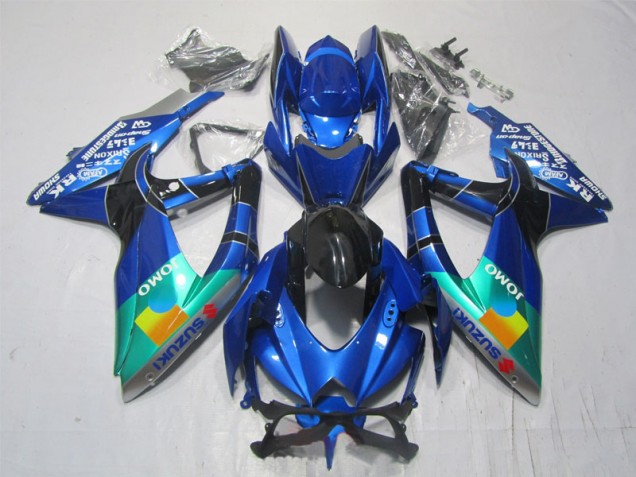 Carenado Moto Suzuki GSXR 1000 K7 2007-2008 - Azul Negro Verde Jomo
