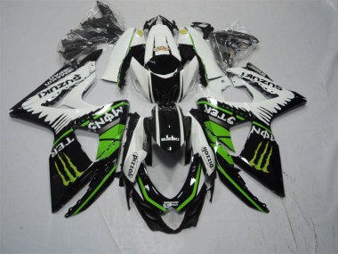 Carenado Moto Suzuki GSXR 1000 K9 2009-2016 - Negro Blanco Verde Monster Pizzoli