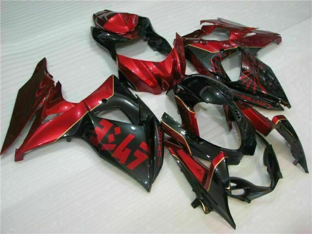 Carenado Moto Suzuki GSXR 1000 K9 2009-2016 - Rojo Llama Negro Carenado Moto Suzuki GSXR 1000 K9 2009-2016 - Rojo Llama Negro