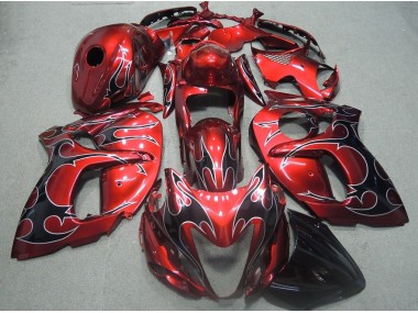Carenado Moto Suzuki GSXR 1300 Hayabusa 2008-2019 - Rojo Negro Llama
