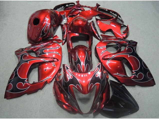 Carenado Moto Suzuki GSXR 1300 Hayabusa 2008-2019 - Rojo Negro Llama Carenado Moto Suzuki GSXR 1300 Hayabusa 2008-2019 - Rojo Negro Llama
