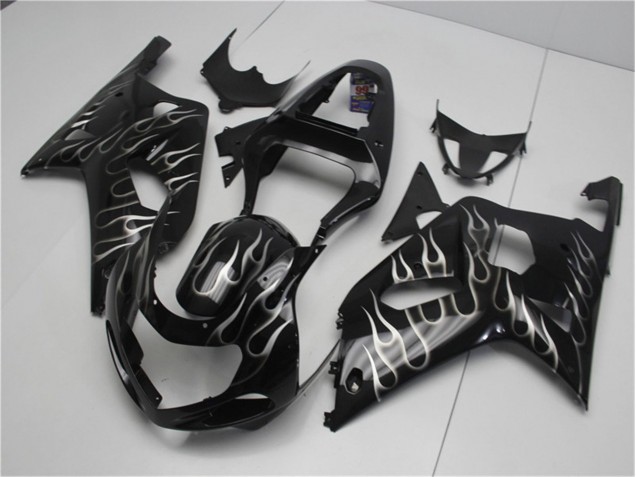 Carenado Moto Suzuki GSXR 600 / 750 K1 K2 K3 2001-2003 - Negro Blanco Llama Carenado Moto Suzuki GSXR 600 / 750 K1 K2 K3 2001-2003 - Negro Blanco Llama