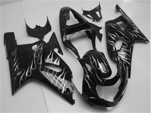 Carenado Moto Suzuki GSXR 600 / 750 K1 K2 K3 2001-2003 - Negro Blanco Llama Carenado Moto Suzuki GSXR 600 / 750 K1 K2 K3 2001-2003 - Negro Blanco Llama