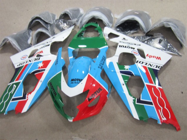 Carenado Moto Suzuki GSXR 600 K1 K2 K3 2001-2003 - Azul Verde Blanco Motul Carenado Moto Suzuki GSXR 600 K1 K2 K3 2001-2003 - Azul Verde Blanco Motul