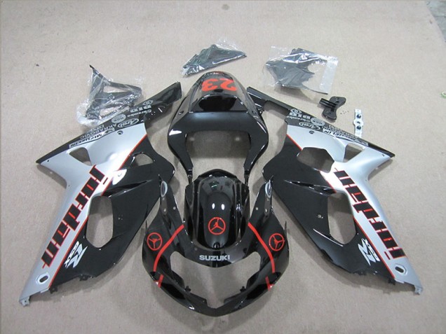 Carenado Moto Suzuki GSXR 600 K1 K2 K3 2001-2003 - Negro Plata Carenado Moto Suzuki GSXR 600 K1 K2 K3 2001-2003 - Negro Plata