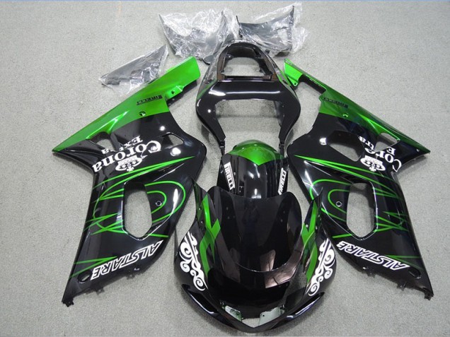 Carenado Moto Suzuki GSXR 600 K1 K2 K3 2001-2003 - Negro Verde Corona Extra Carenado Moto Suzuki GSXR 600 K1 K2 K3 2001-2003 - Negro Verde Corona Extra