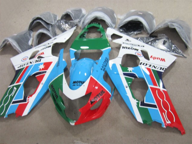 Carenado Moto Suzuki GSXR 600 K4 2004-2005 - Azul Verde Rojo Motul Carenado Moto Suzuki GSXR 600 K4 2004-2005 - Azul Verde Rojo Motul