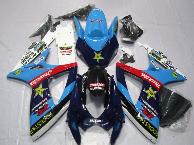 Carenado Moto Suzuki GSXR 600 K6 2006-2007 - Azul Blanco Rockstar Makita Carenado Moto Suzuki GSXR 600 K6 2006-2007 - Azul Blanco Rockstar Makita