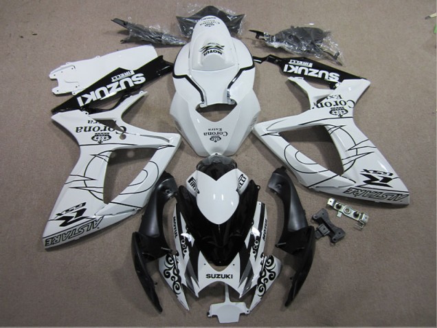 Carenado Moto Suzuki GSXR 600 K6 2006-2007 - Blanco Negro Corona Extra Carenado Moto Suzuki GSXR 600 K6 2006-2007 - Blanco Negro Corona Extra