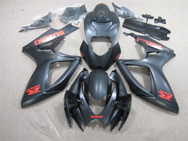 Carenado Moto Suzuki GSXR 600 K6 2006-2007 - Negro Rojo Calcomanía Carenado Moto Suzuki GSXR 600 K6 2006-2007 - Negro Rojo Calcomanía