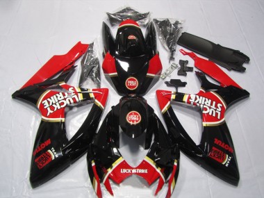 Carenado Moto Suzuki GSXR 600 K6 2006-2007 - Negro Rojo Lucky Strike Motul