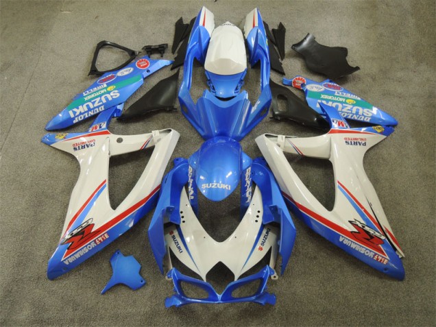 Carenado Moto Suzuki GSXR 600 K8 2008-2010 - Azul Blanco con Calcomanías Carenado Moto Suzuki GSXR 600 K8 2008-2010 - Azul Blanco con Calcomanías