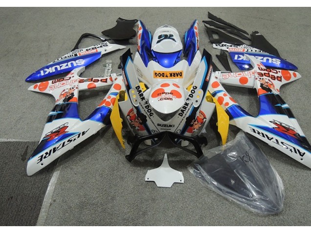 Carenado Moto Suzuki GSXR 600 K8 2008-2010 - Blanco Azul Oscuro Dog Carenado Moto Suzuki GSXR 600 K8 2008-2010 - Blanco Azul Oscuro Dog