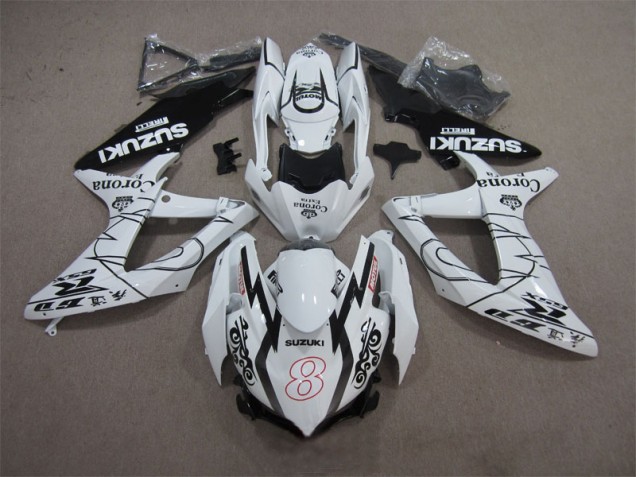 Carenado Moto Suzuki GSXR 600 K8 2008-2010 - Blanco Negro Corona Extra Motul 8