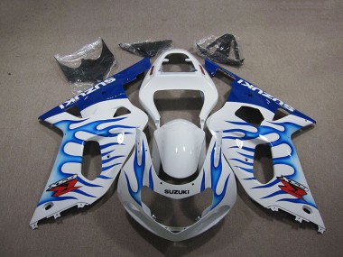 Carenado Moto Suzuki GSXR 750 K1 K2 K3 2001-2003 - Blanco Azul Llama