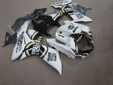Carenado Moto Suzuki GSXR 750 K11 2011-2021 - Blanco Lucky Strike Negro Motul