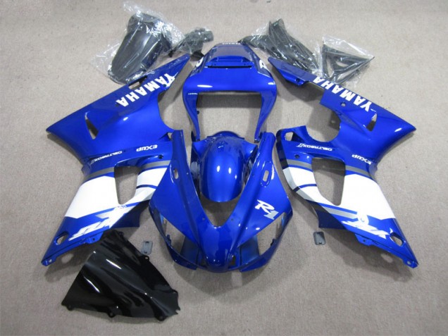 Carenado Moto Yamaha R1 1998-1999 - Azul Blanco Calcomanía Carenado Moto Yamaha R1 1998-1999 - Azul Blanco Calcomanía