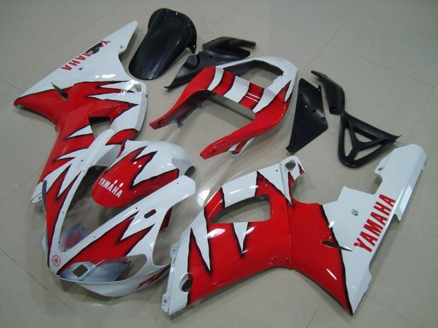Carenado Moto Yamaha R1 2000-2001 - Blanco Rojo Llama Carenado Moto Yamaha R1 2000-2001 - Blanco Rojo Llama