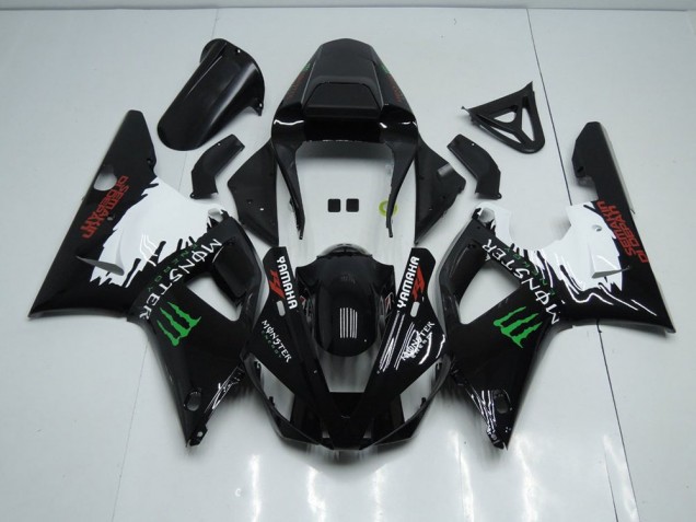Carenado Moto Yamaha R1 2000-2001 - Negro Blanco Monster Carenado Moto Yamaha R1 2000-2001 - Negro Blanco Monster