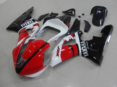 Carenado Moto Yamaha R1 2000-2001 - Rojo Negro Blanco Carrera Versión