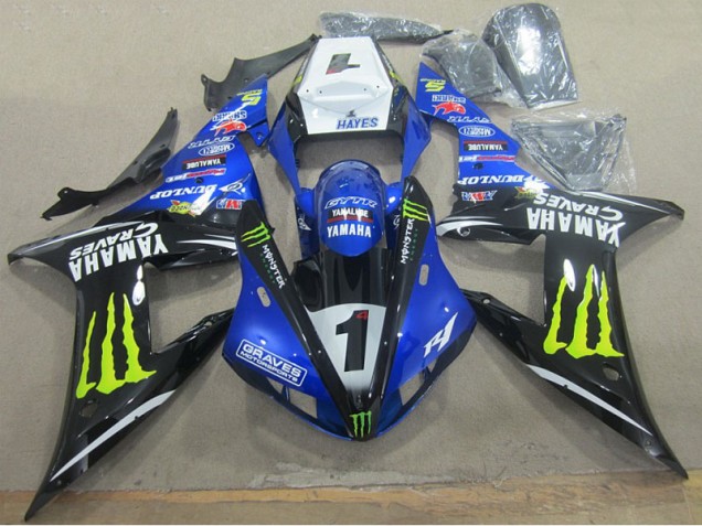 Carenado Moto Yamaha R1 2002-2003 - Azul Negro Graves 1 Carenado Moto Yamaha R1 2002-2003 - Azul Negro Graves 1