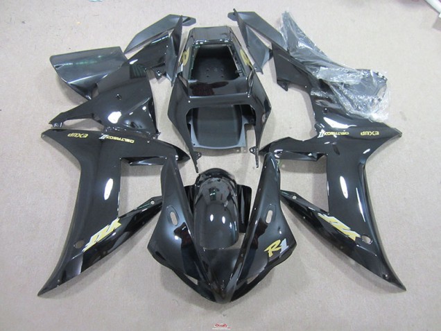 Carenado Moto Yamaha R1 2002-2003 - Negro Oro Calcomanías