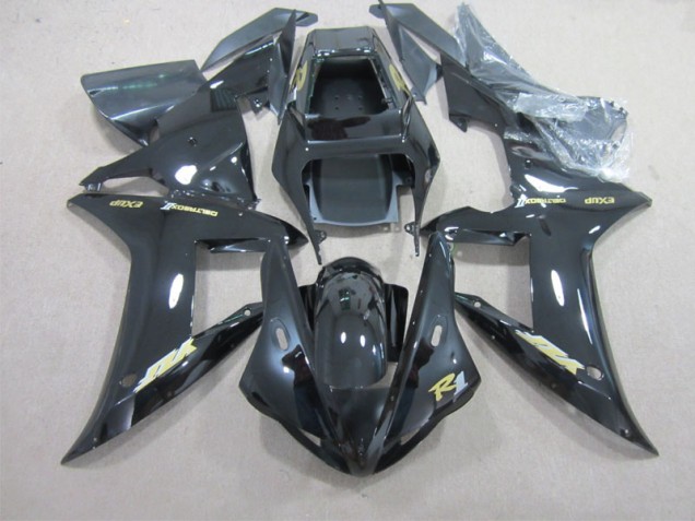 Carenado Moto Yamaha R1 2002-2003 - Negro con Oro Calcomanía Carenado Moto Yamaha R1 2002-2003 - Negro con Oro Calcomanía