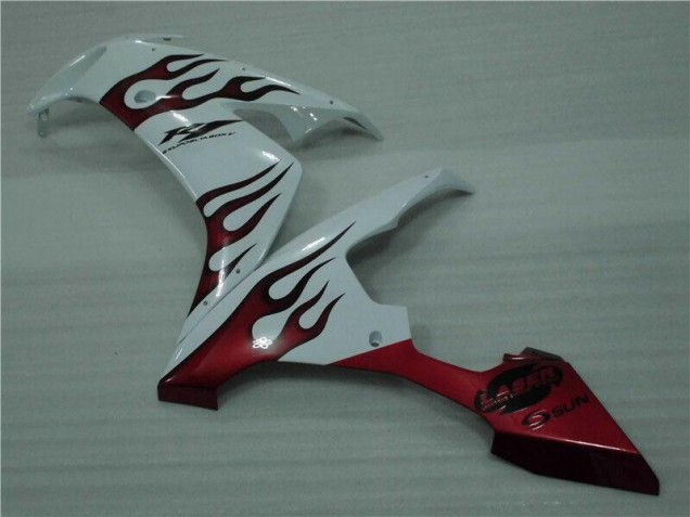 Carenado Moto Yamaha R1 2004-2006 - Blanco Rojo Llama Carenado Moto Yamaha R1 2004-2006 - Blanco Rojo Llama