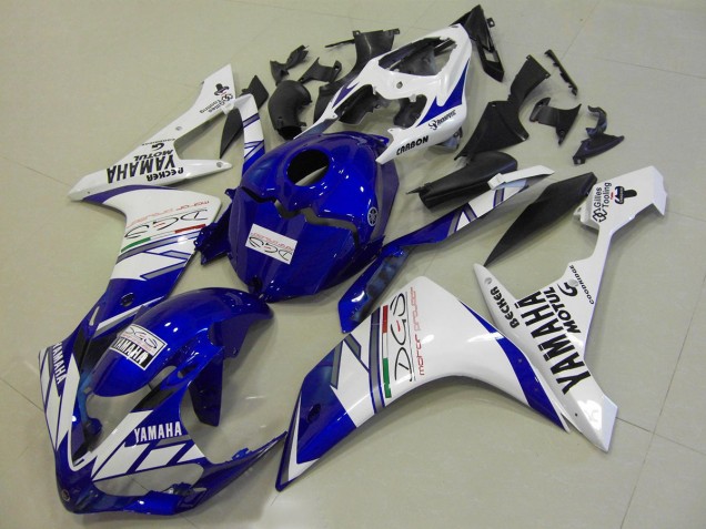 Carenado Moto Yamaha R1 2007-2008 - Blanco Azul Tri Colour