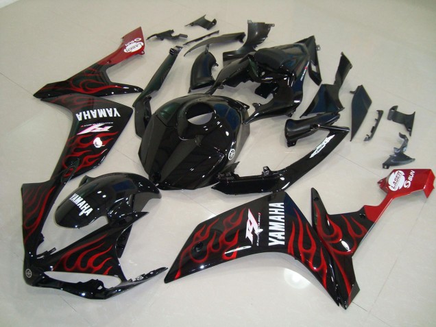 Carenado Moto Yamaha R1 2007-2008 - Brillante Negro Llama