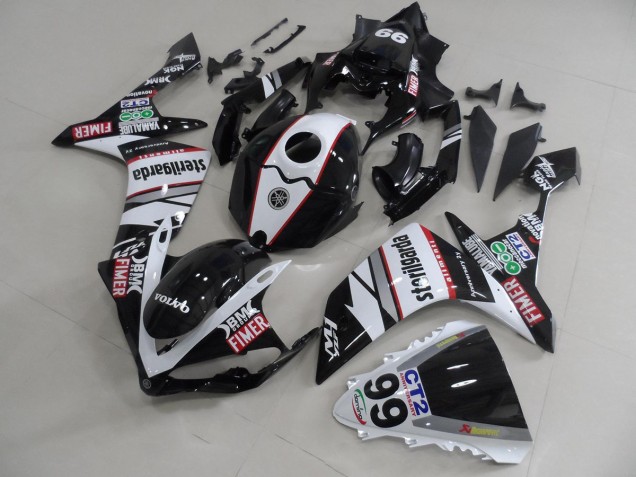 Carenado Moto Yamaha R1 2007-2008 - Negro Blanco Pegatinas Packs Carenado Moto Yamaha R1 2007-2008 - Negro Blanco Pegatinas Packs