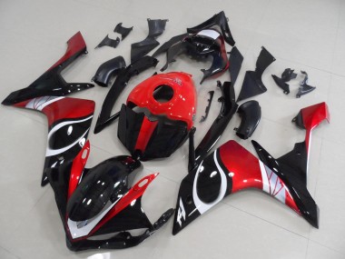 Carenado Moto Yamaha R1 2007-2008 - Negro Rojo Brillante