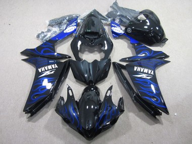 Carenado Moto Yamaha R1 2007-2008 - Negro con Azul Llama