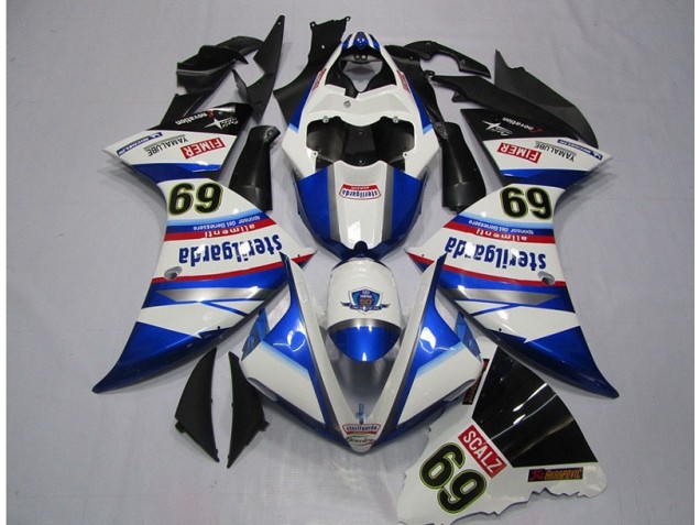 Carenado Moto Yamaha R1 2009-2011 - Blanco Azul Sterilgarda SCALZ 69 Carenado Moto Yamaha R1 2009-2011 - Blanco Azul Sterilgarda SCALZ 69