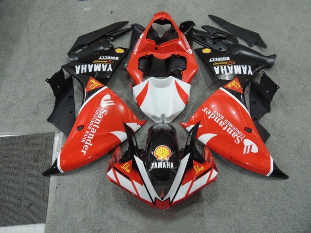 Carenado Moto Yamaha R1 2009-2011 - Negro Blanco Santander Rojo Carenado Moto Yamaha R1 2009-2011 - Negro Blanco Santander Rojo