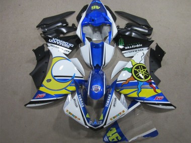 Carenado Moto Yamaha R1 2012-2014 - Azul Blanco Amarillo 46