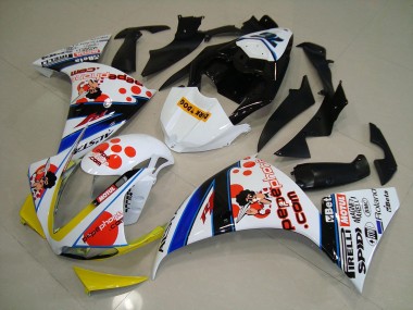 Carenado Moto Yamaha R1 2012-2014 - Blanco Negro Pepe Phone