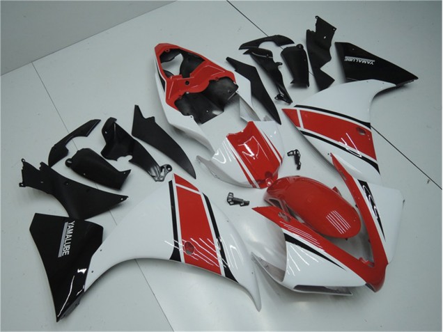 Carenado Moto Yamaha R1 2012-2014 - Blanco Rojo Negro Carenado Moto Yamaha R1 2012-2014 - Blanco Rojo Negro