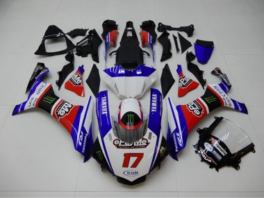 Carenado Moto Yamaha R1 2015-2019 - Azul Rojo KGN 17