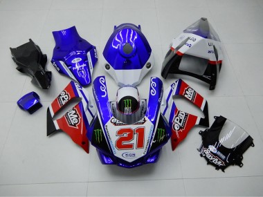 Carenado Moto Yamaha R1 2015-2019 - Azul Rojo KGN 21