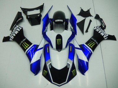 Carenado Moto Yamaha R1 2015-2019 - Negro Azul Monster