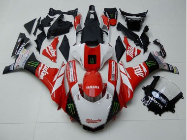 Carenado Moto Yamaha R1 2015-2019 - Rojo Blanco Monster