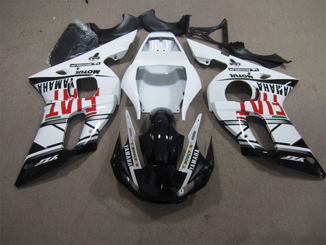 Carenado Moto Yamaha R6 1998-2002 - Blanco Negro Fiat Carenado Moto Yamaha R6 1998-2002 - Blanco Negro Fiat