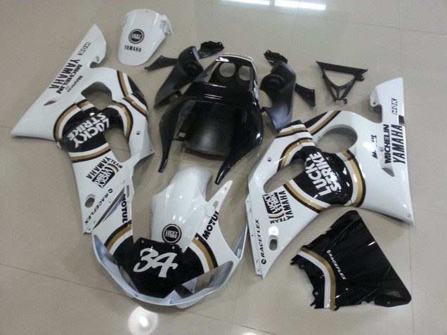Carenado Moto Yamaha R6 1998-2002 - Blanco Negro Carenado Moto Yamaha R6 1998-2002 - Blanco Negro