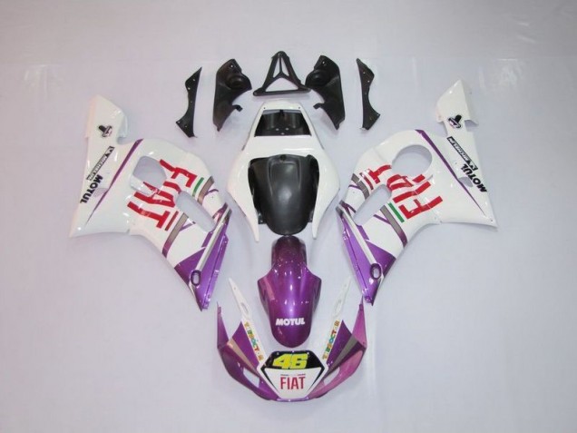 Carenado Moto Yamaha R6 1998-2002 - Blanco Púrpura Fiat 46 Carenado Moto Yamaha R6 1998-2002 - Blanco Púrpura Fiat 46