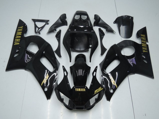 Carenado Moto Yamaha R6 1998-2002 - Brillante Negro Oro Pegatinas Carenado Moto Yamaha R6 1998-2002 - Brillante Negro Oro Pegatinas