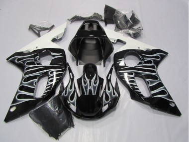 Carenado Moto Yamaha R6 1998-2002 - Negro Blanco Llama