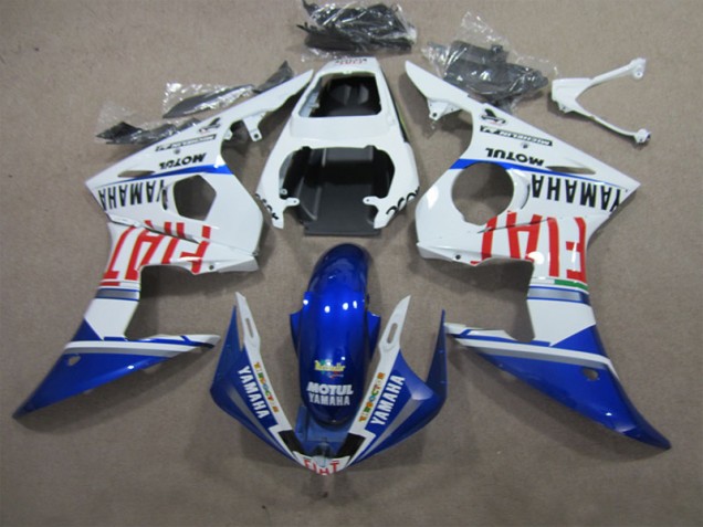Carenado Moto Yamaha R6 2003-2005 - Blanco Azul Motul Fiat Carenado Moto Yamaha R6 2003-2005 - Blanco Azul Motul Fiat