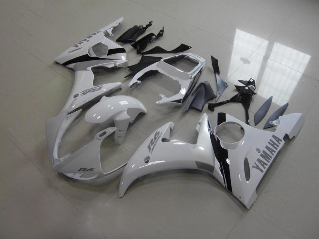 Carenado Moto Yamaha R6 2003-2005 - Blanco & Gris Calcomanías Carenado Moto Yamaha R6 2003-2005 - Blanco & Gris Calcomanías