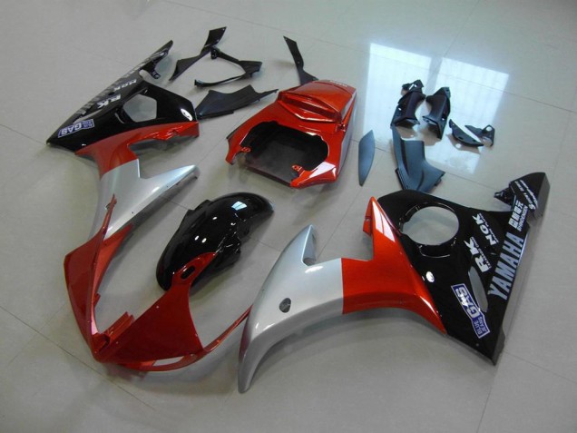 Carenado Moto Yamaha R6 2003-2005 - Naranja Plata Negro Carenado Moto Yamaha R6 2003-2005 - Naranja Plata Negro